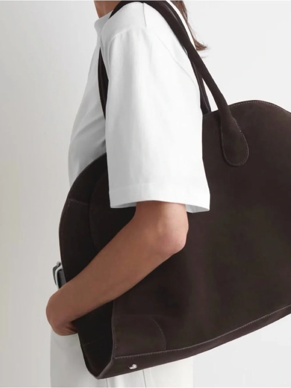 REFORMATION Seraphina Suede Tote - Espresso Suede